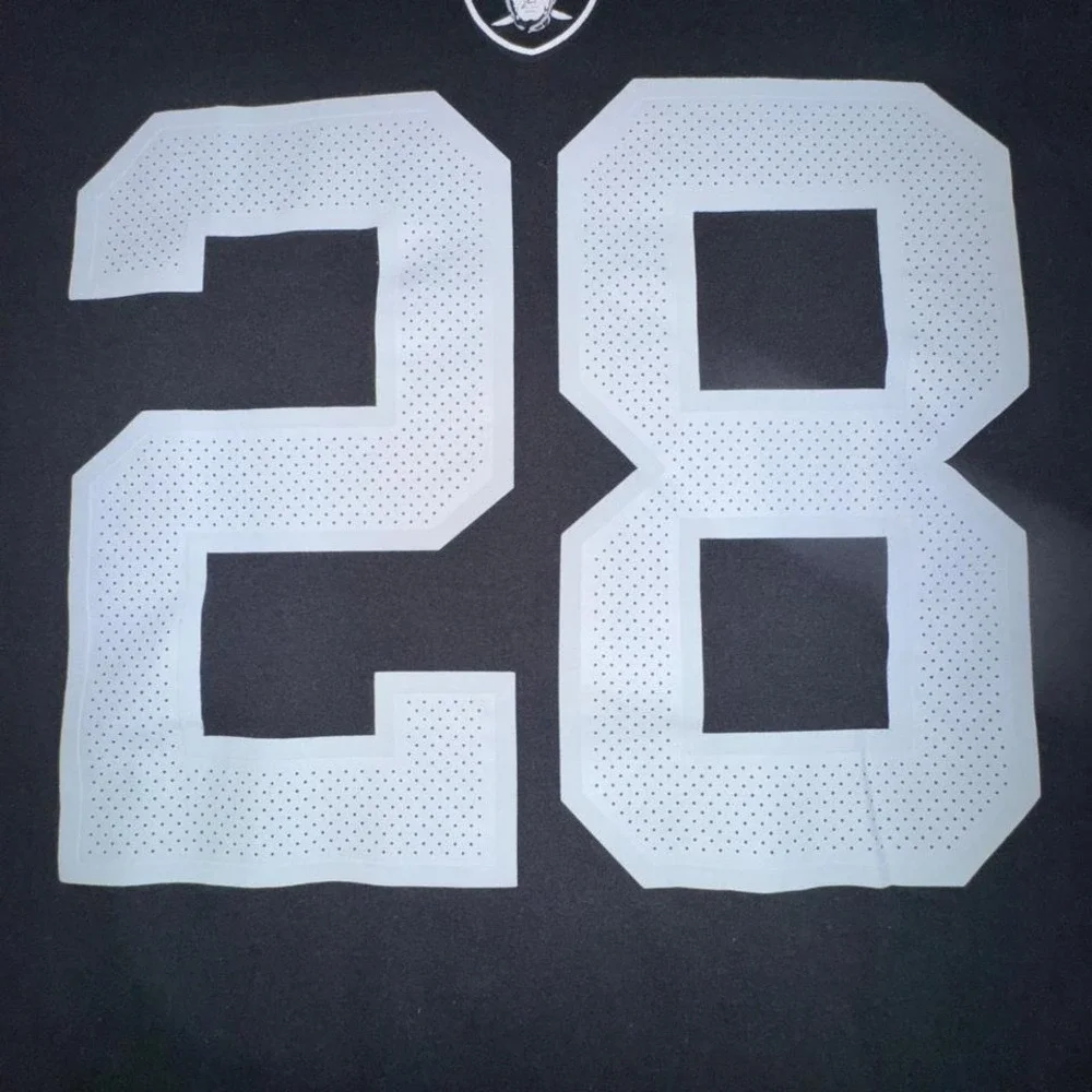 Nike T-Shirt Mens XL Black Excellent Josh Jacobs Raiders‎ 28 Football Jersey Tee